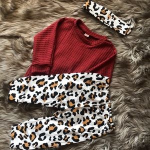 ‼️SALE‼️ 3-piece set Top,Pants with Headband